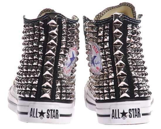 These shoes feature the classic Converse All Star black hightops with 